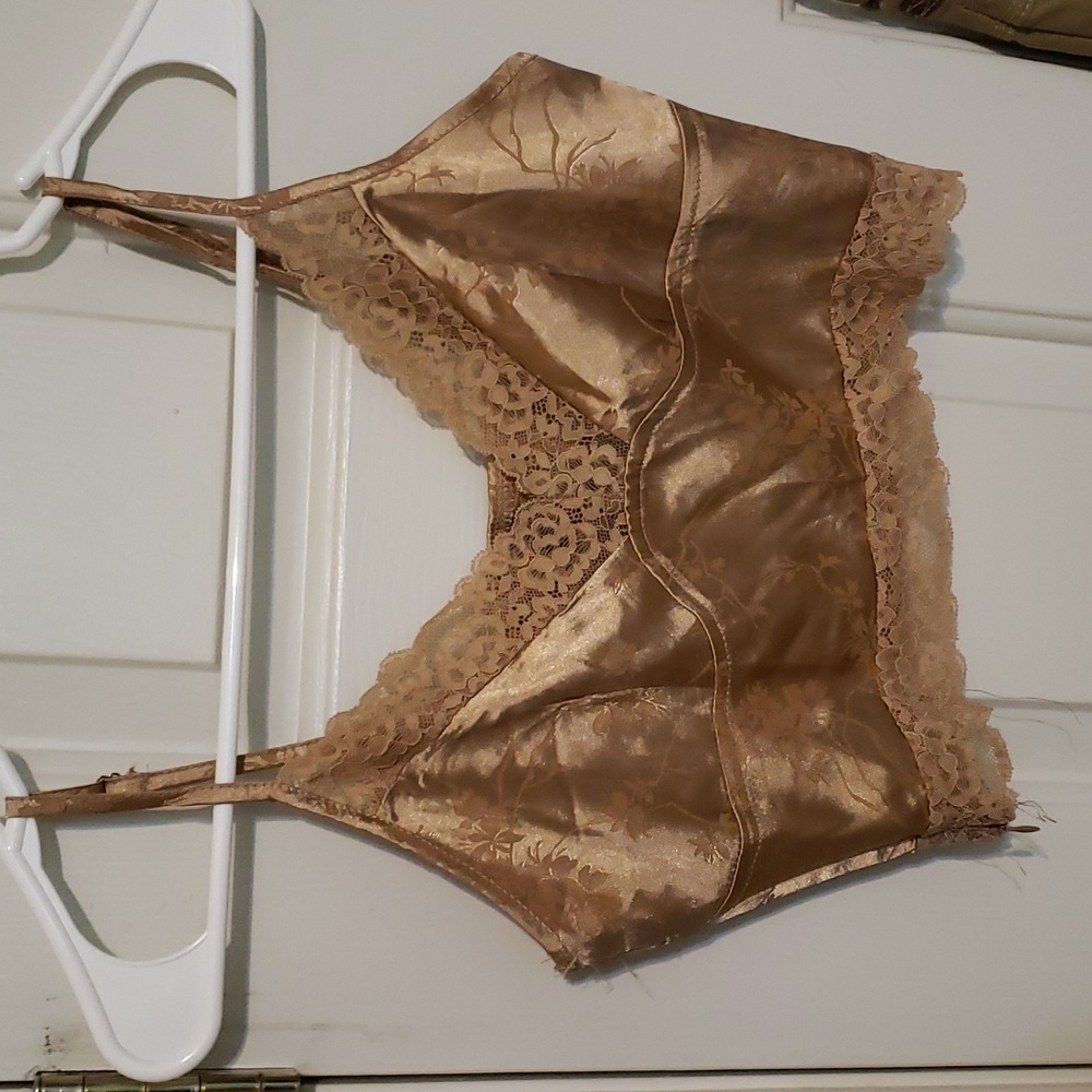 Shein lace satin crop top